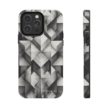 The "Black and White Geometric Pattern" Cell Phone Case- Elevate Your Phone's Style-Tough Phone Cases