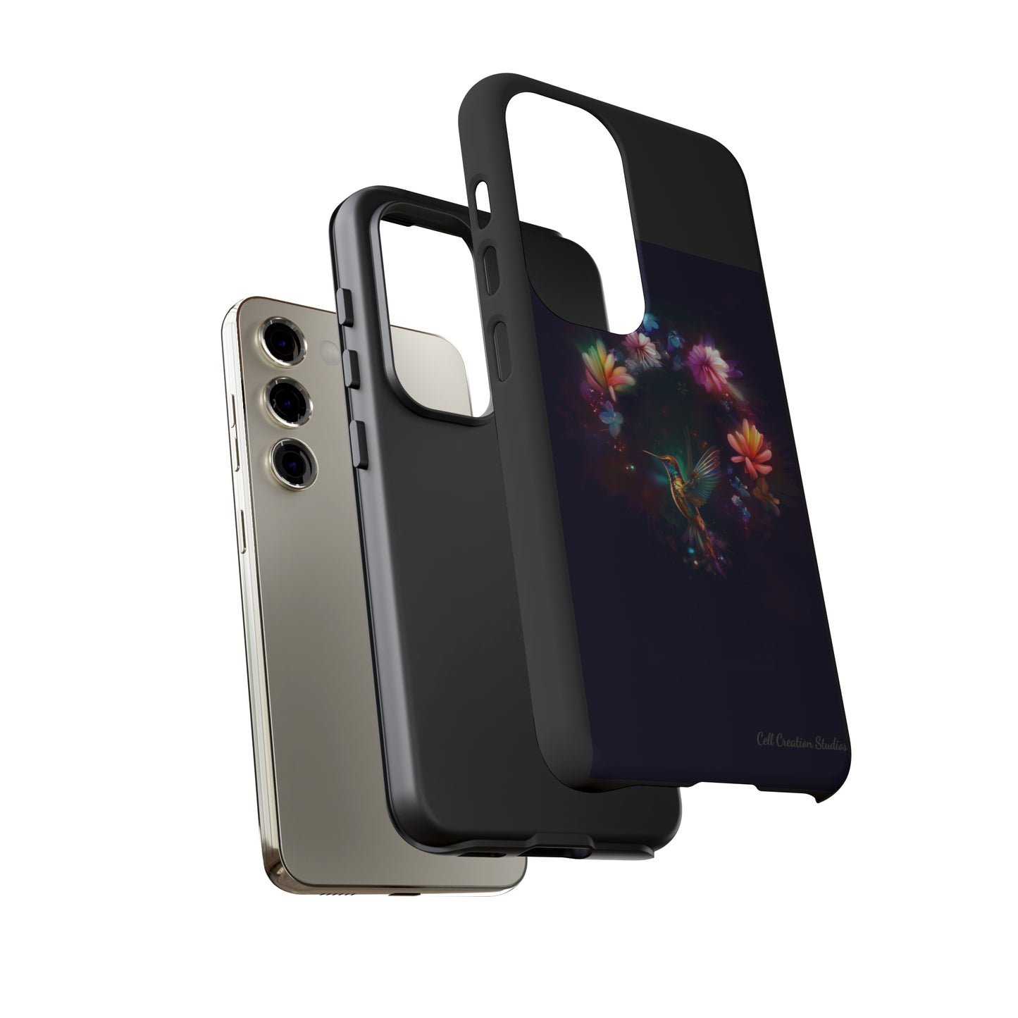 Introducing the "Floral Harmony Hummingbird" Cell Phone Case – Where Elegance Meets Nature -Tough Cases