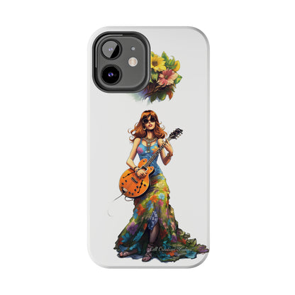 Introducing the "Hippie Chick Groove" Cell Phone Case – Retro Vibes and Musical Delight -Tough Phone Cases