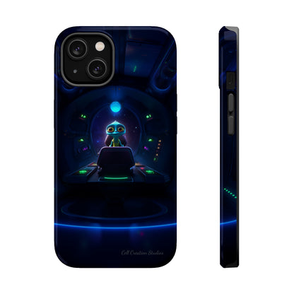 The "Galactic Buddy" Blue Alien Spaceship Phone Case -MagSafe Tough Cases