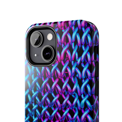 Introducing the "Neon Chainlink Glow" Cell Phone Case – Illuminate Your Style with Vibrant Chain Pattern Design -Tough Phone Cases