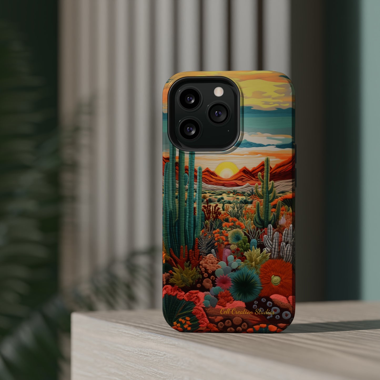 "Desert Bloom Embroidery" -MagSafe Tough iPhone Cases