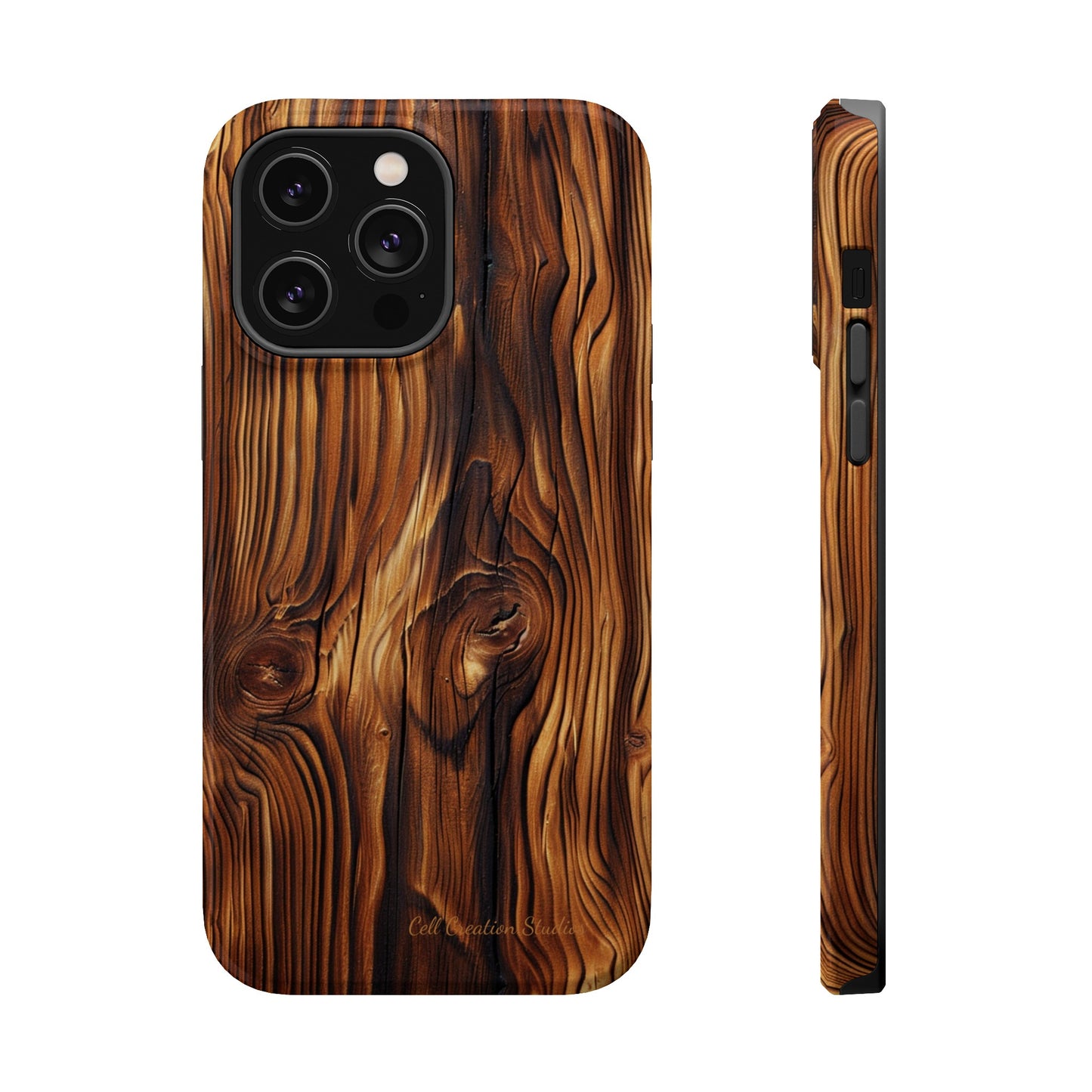 "Wood Grain Elegance" -MagSafe Tough iPhone Cases