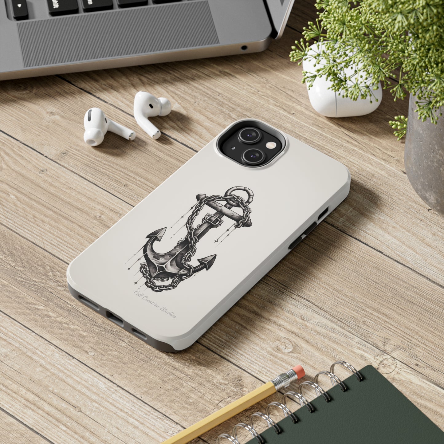 "Nautical Elegance Anchor" -Tough iPhone Cases