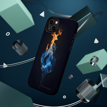 "Elegant Blue and Orange Flame" Phone Case: Ignite Your Style -MagSafe Tough Cases