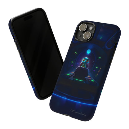 The "Galactic Buddy" Blue Alien Spaceship Phone Case -Tough Cases