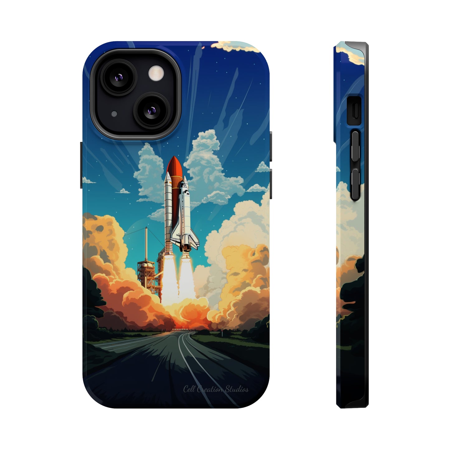 Introducing the "NASA Space Shuttle Launch" Cell Phone Case - Elevate Your Style to New Heights -MagSafe Tough Cases