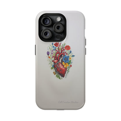 "Floral Heart Harmony" -MagSafe Tough iPhone Cases