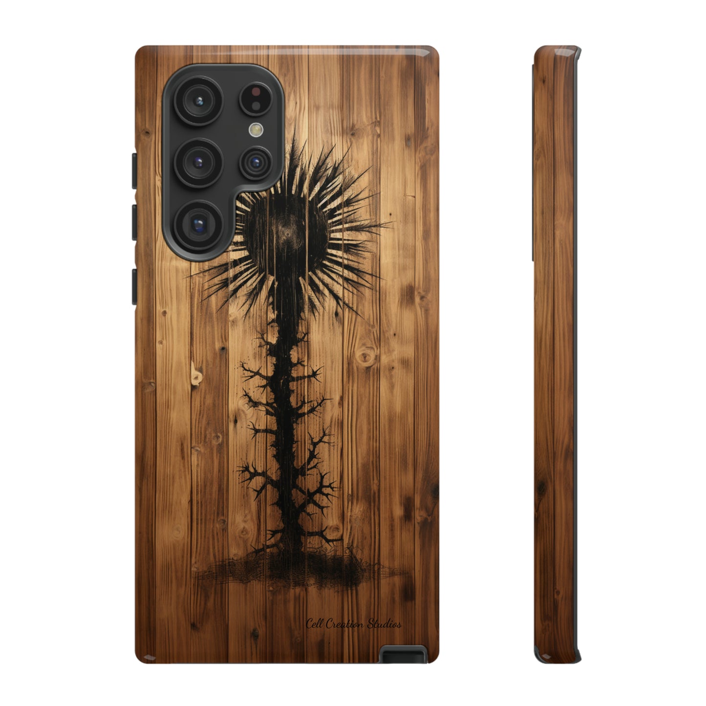 "Desert Plant on Wood Themed Phone Case: Embrace Nature's Beauty" -Tough Cases