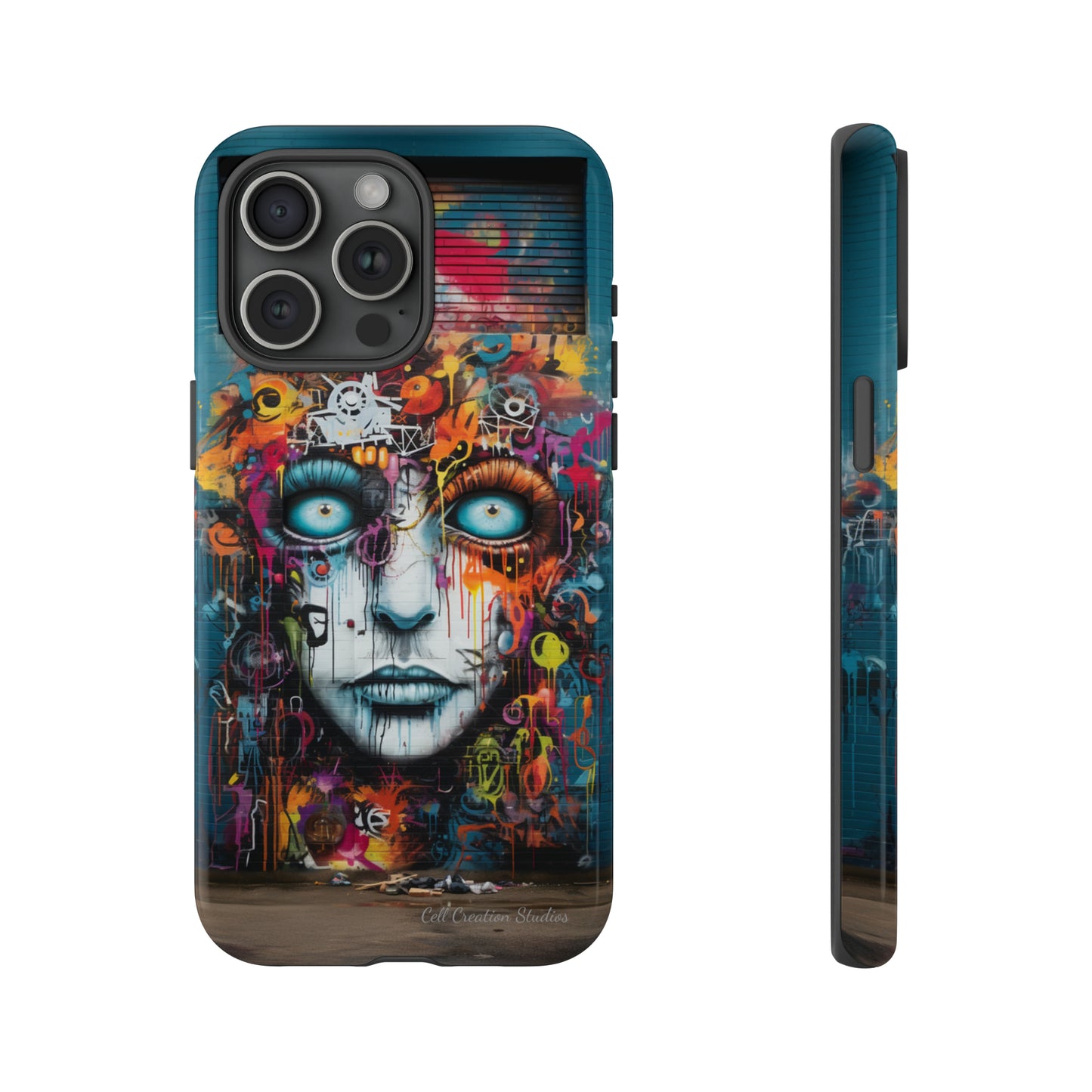 Elevate Your Style with our "Graffiti Face Concrete Wall" Phone Case -Tough Cases