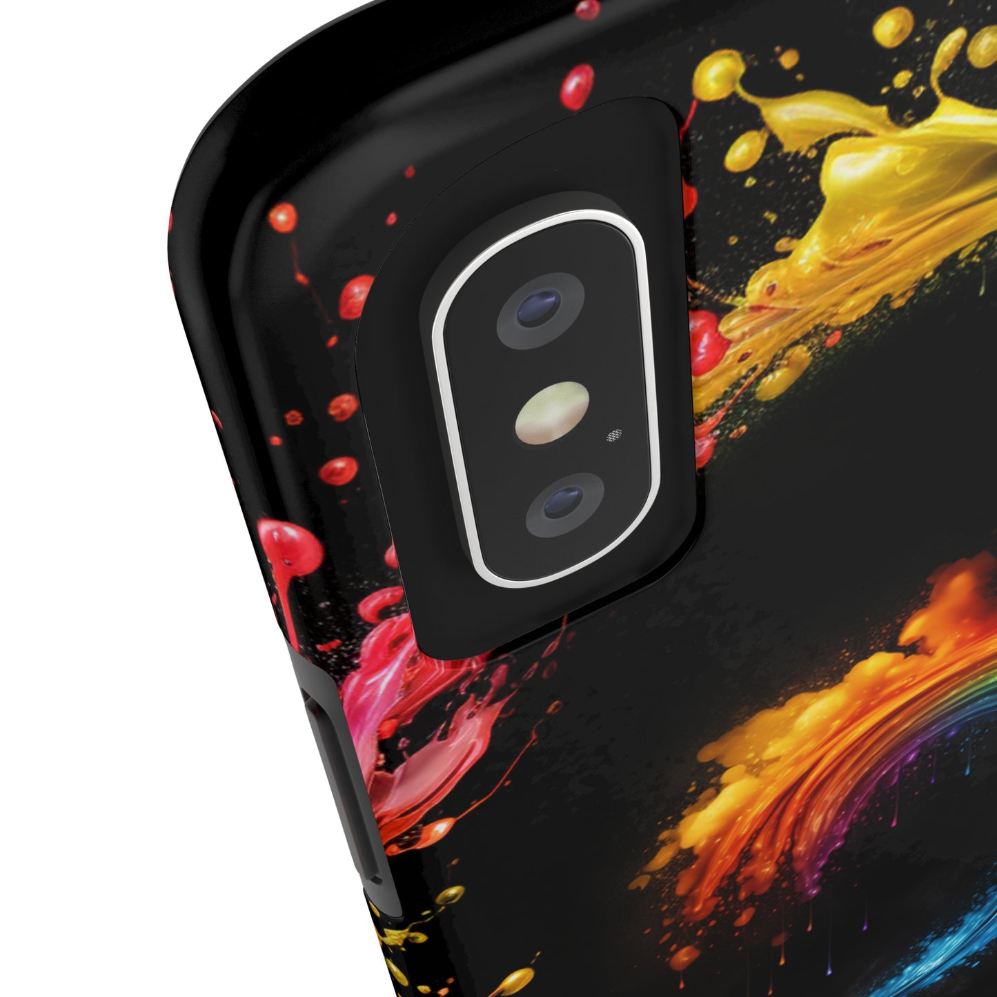 "Vibrant Swirls Painted on Black" Cell Phone Case -Tough Phone Cases