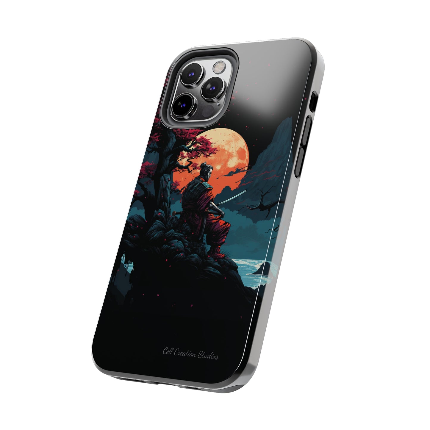 Introducing the "Moonlit Samurai Serenity" Cell Phone Case – Embrace Elegance and Strength -Tough Phone Cases