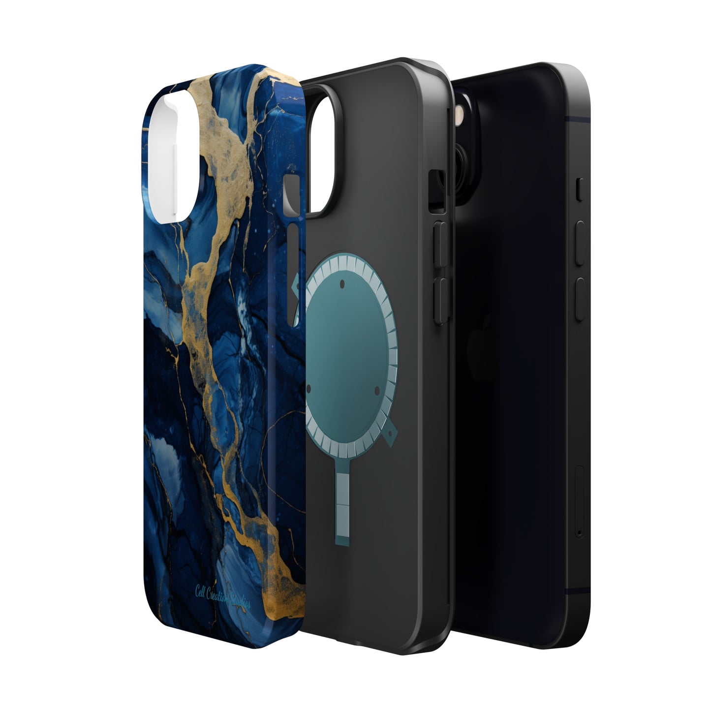 "Azure Elegance Marble" -MagSafe Tough iPhone Cases