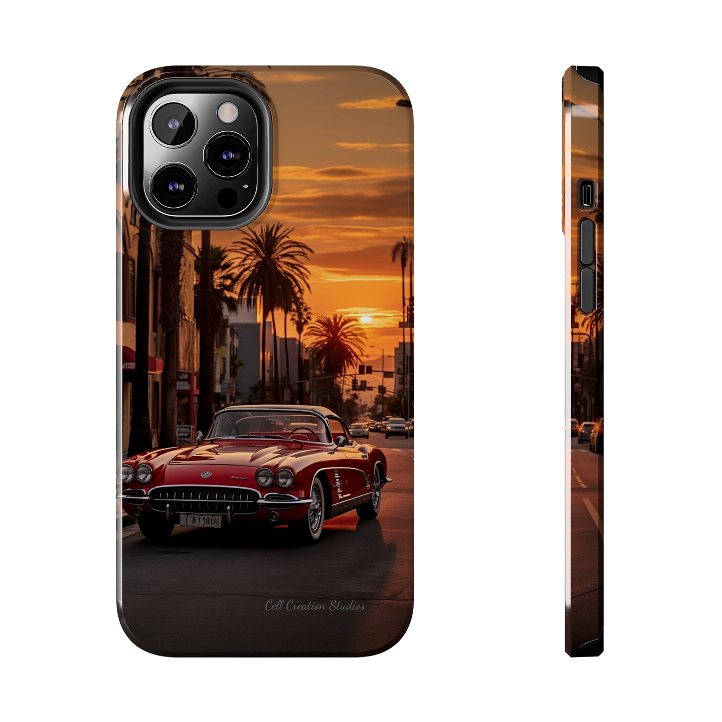 "Sunset Boulevard Classic Red Car" Cell Phone Case -Tough Phone Cases