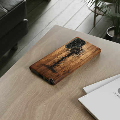 "Desert Plant on Wood Themed Phone Case: Embrace Nature's Beauty" -Tough Cases