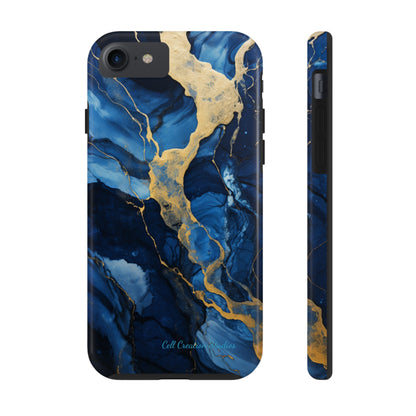 "Azure Elegance Marble" -Tough iPhone Cases