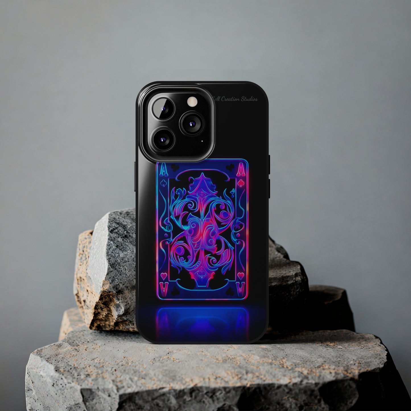 Introducing the "Neon Ace of Hearts" Cell Phone Case – Elevate Your Style with a Dazzling Card -Tough Phone Cases