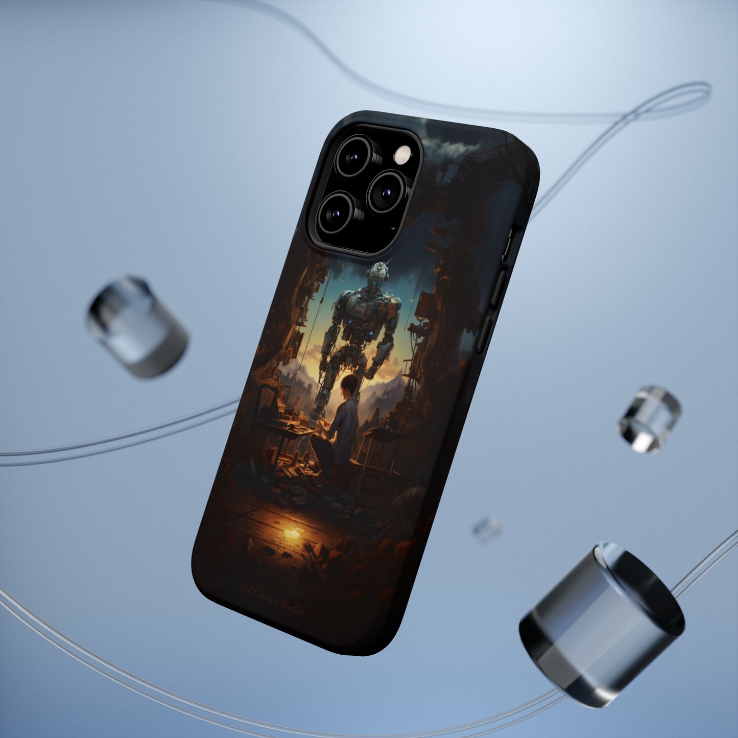 Introducing the "Mechanical Bond" Cell Phone Case – Witness a Captivating Moment of Giant Robot and Boy -MagSafe Tough Cases