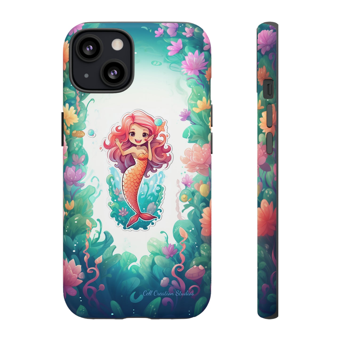 "Pink Seaflower Mermaid" -Tough iPhone Cases