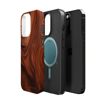 The "Natural Elegance" Wood Pattern Phone Case -MagSafe Tough Cases