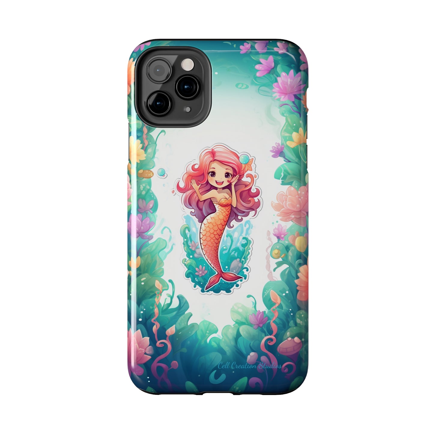 "Pink Seaflower Mermaid" -Tough iPhone Cases