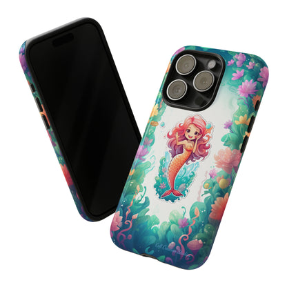 "Pink Seaflower Mermaid" -Tough iPhone Cases