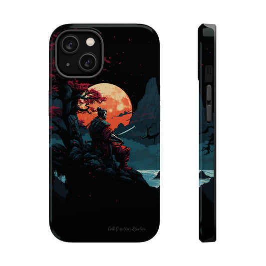 Introducing the "Moonlit Samurai Serenity" Cell Phone Case – Embrace Elegance and Strength -MagSafe Tough Cases