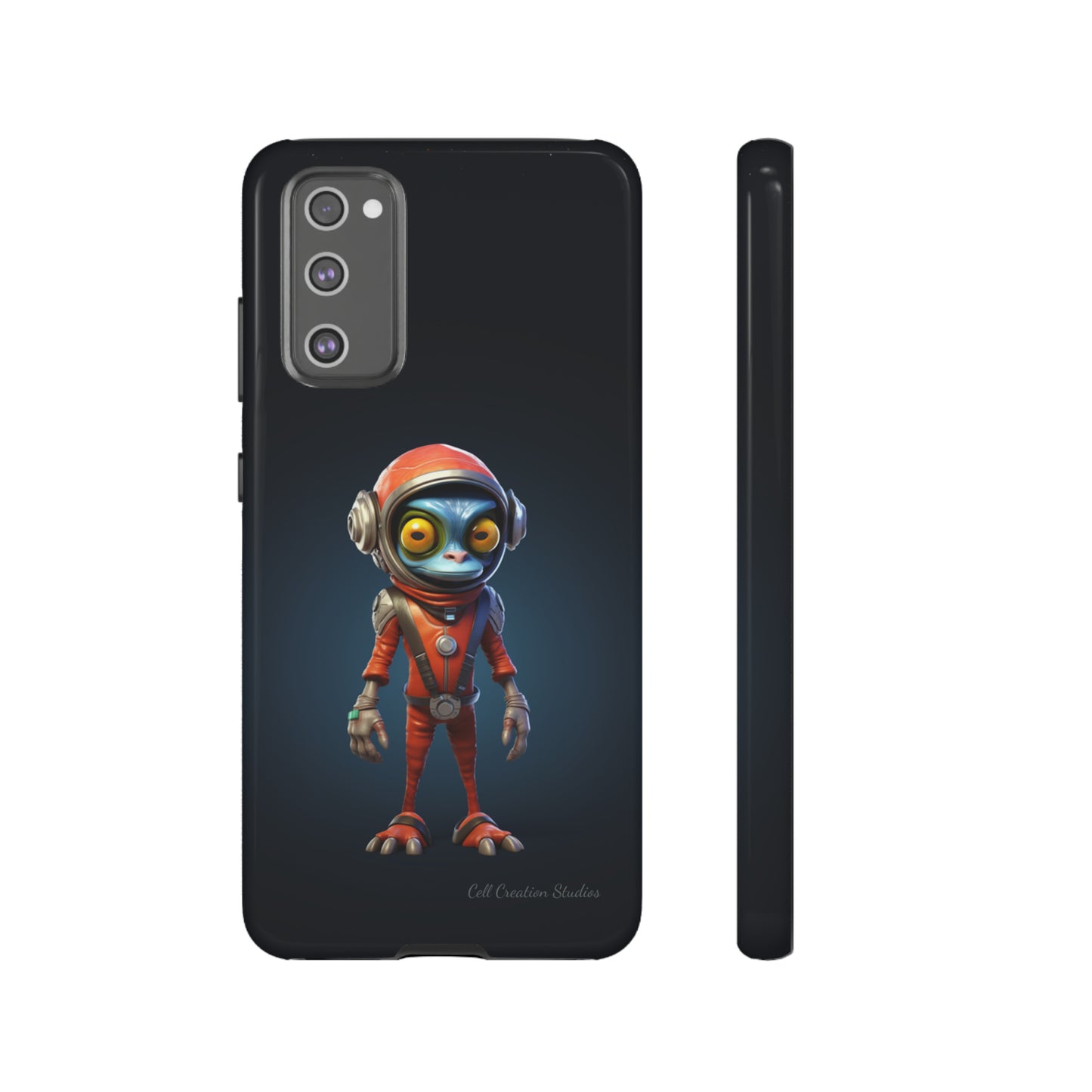 The "AstroGuard" Animated Blue Alien Astronaut Phone Case -Tough Cases