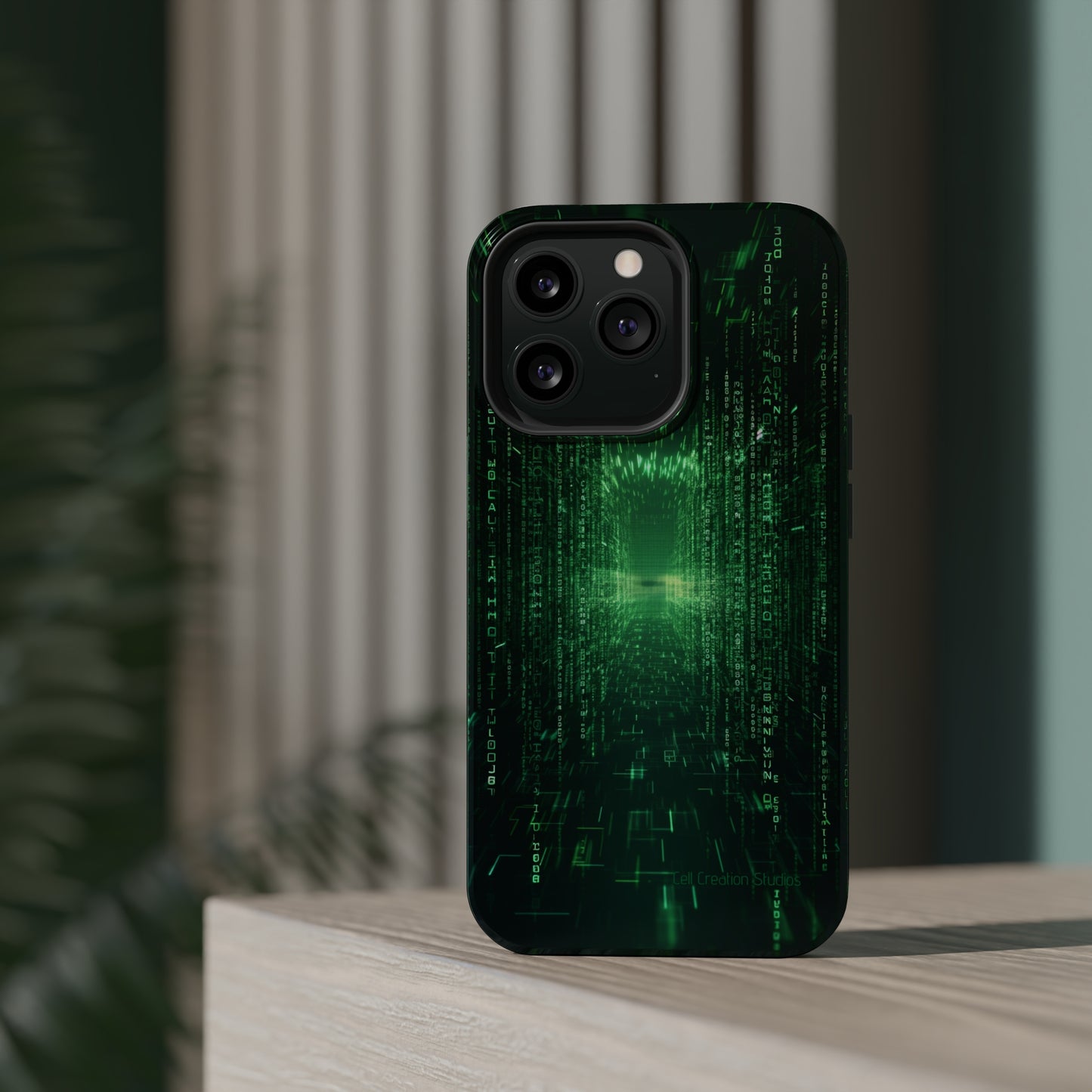 Introducing our "Digital Code Stream" Cell Phone Case – where style meets technology for your device's protection -MagSafe Tough Cases