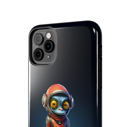 The "AstroGuard" Animated Blue Alien Astronaut Phone Case -Tough Phone Cases