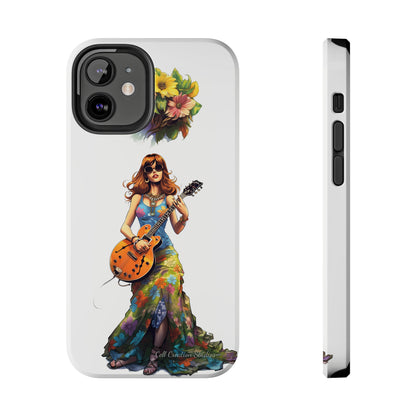 Introducing the "Hippie Chick Groove" Cell Phone Case – Retro Vibes and Musical Delight -Tough Phone Cases