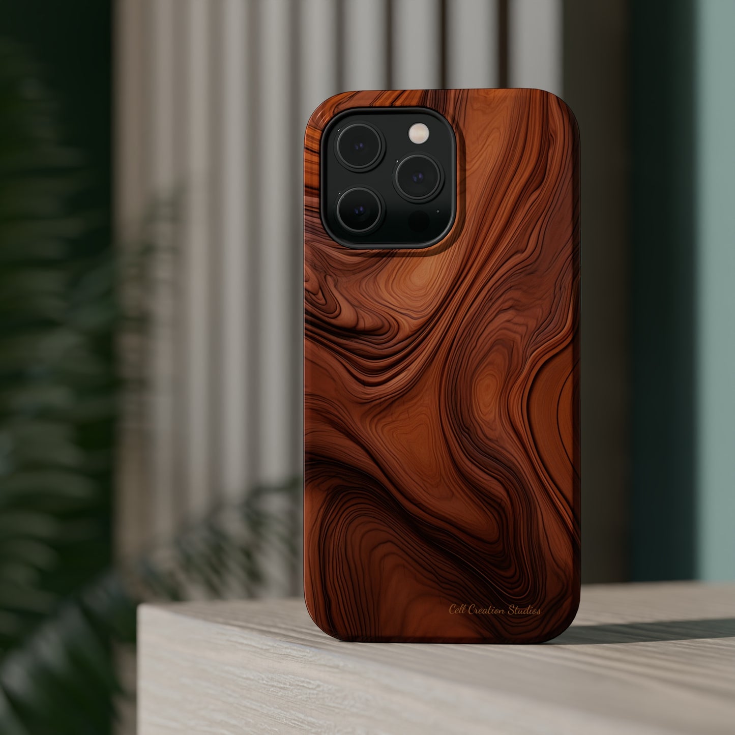 The "Natural Elegance" Wood Pattern Phone Case -MagSafe Tough Cases