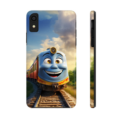 The "Smiling Blue Train" Phone Case -Tough Phone Cases