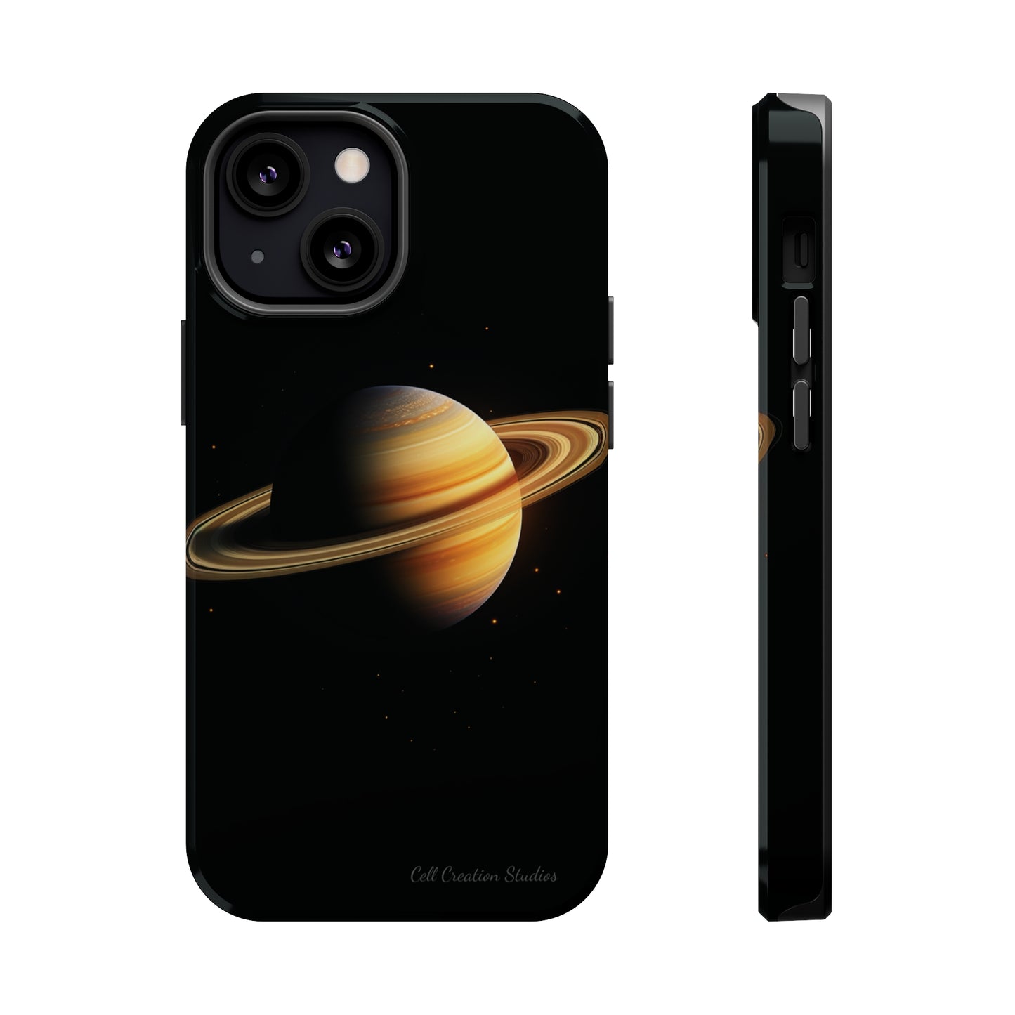 Introducing the "Saturn's Elegance" Cell Phone Case – A Cosmic Masterpiece -MagSafe Tough Cases