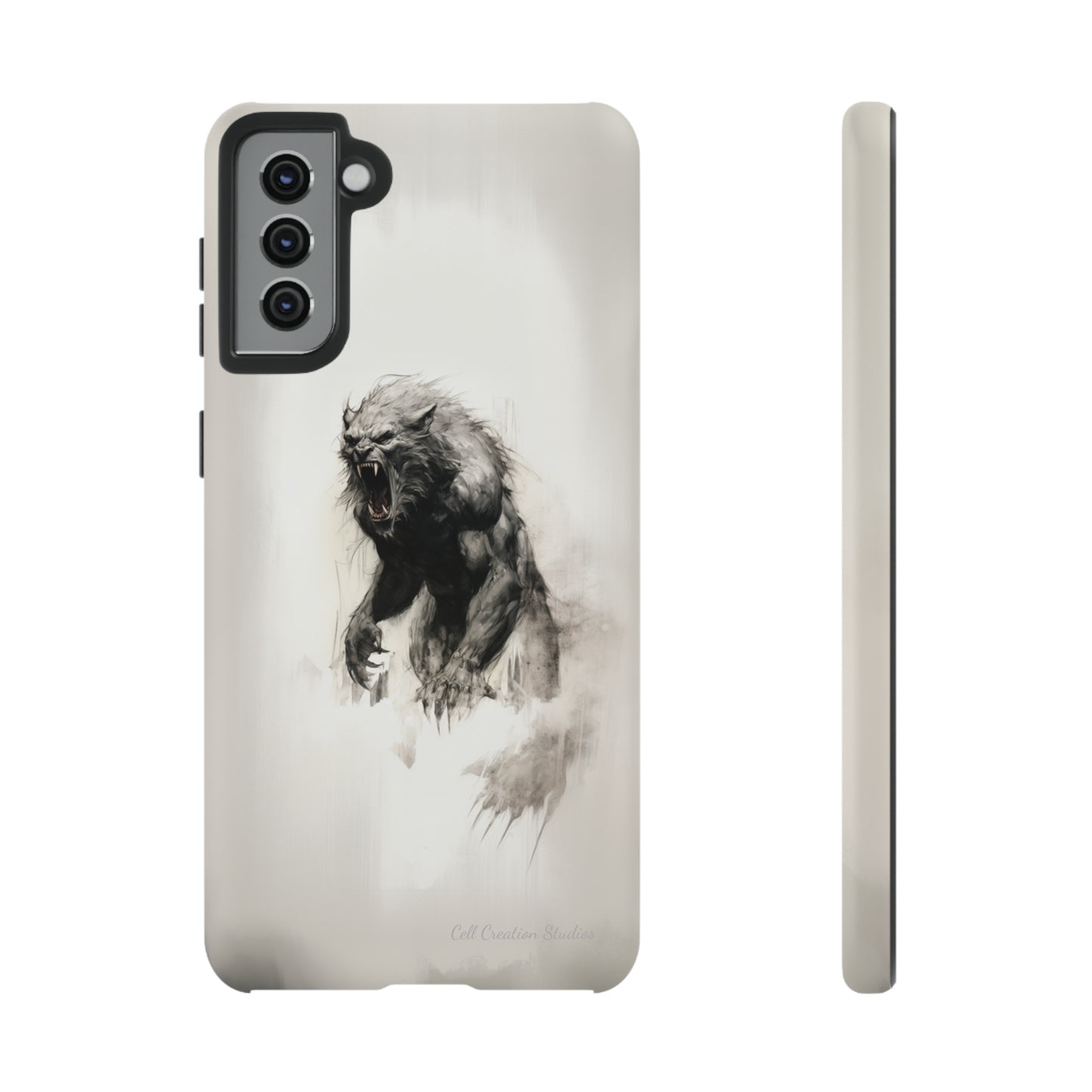 "Moonlit Shadow" Werewolf Sketch Cell Phone Case -Tough Cases