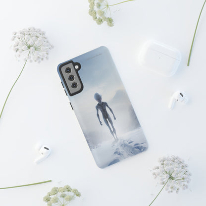 Introducing the "Frosty Extraterrestrial" Cell Phone Case – Embrace Alien Intrigue Amidst the Snowscape -Tough Cases