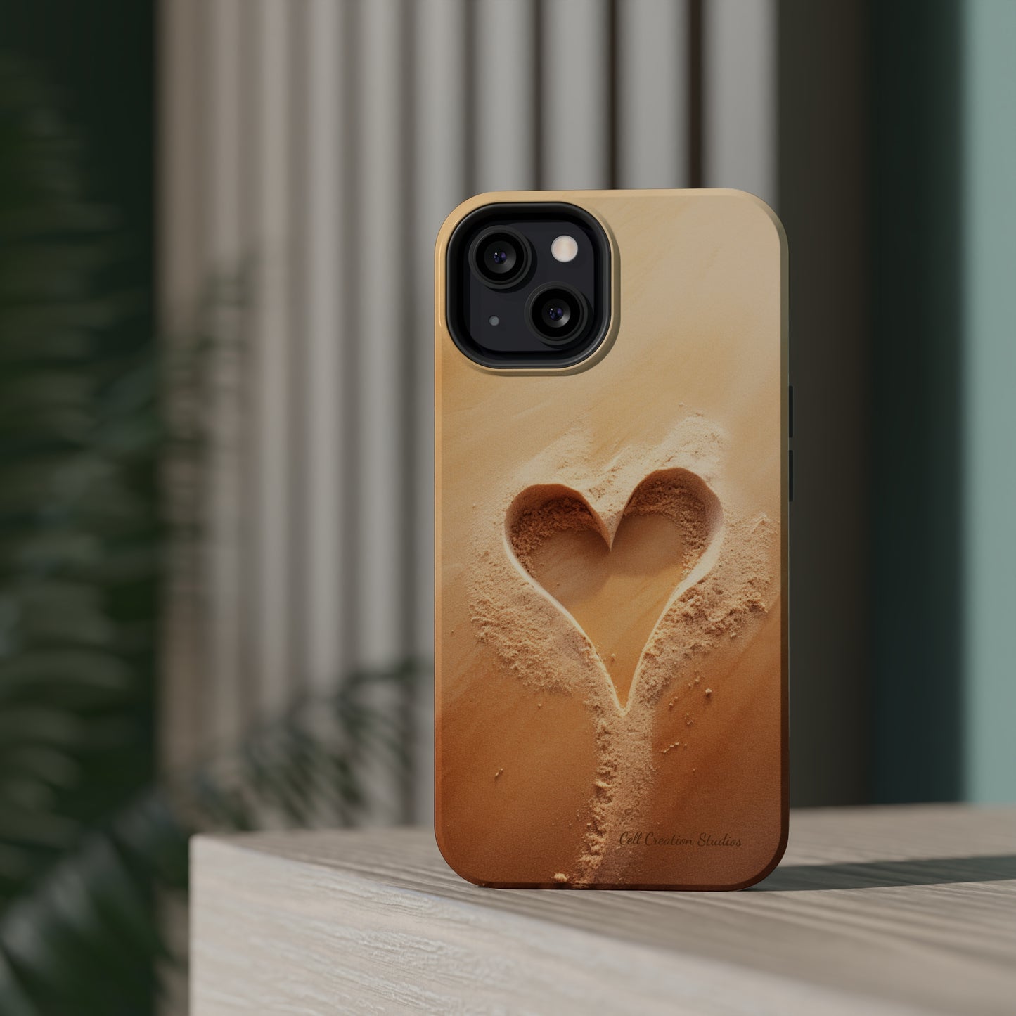 "Eternal Love: Sand Heart" Cell Phone Case -MagSafe Tough Cases