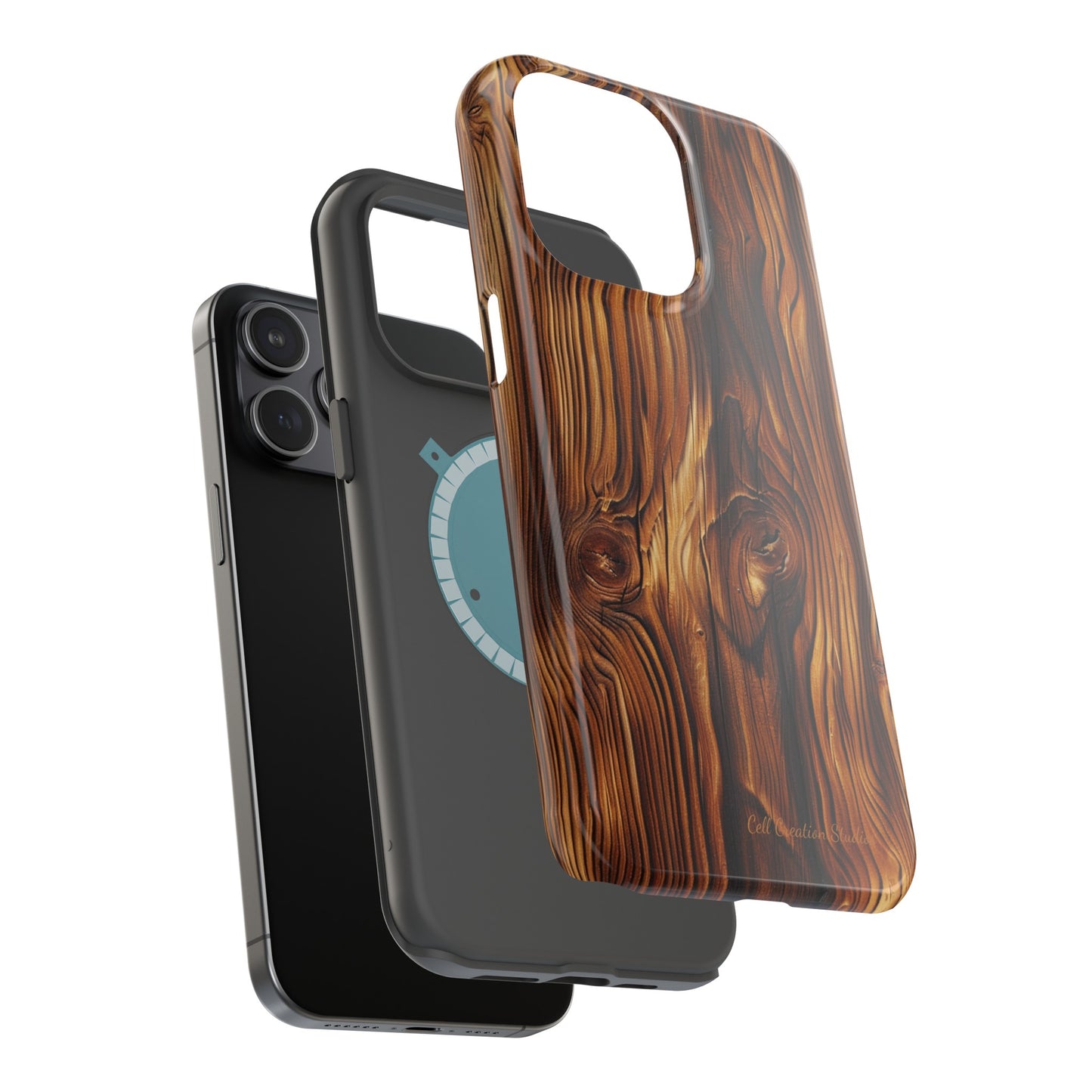 "Wood Grain Elegance" -MagSafe Tough iPhone Cases