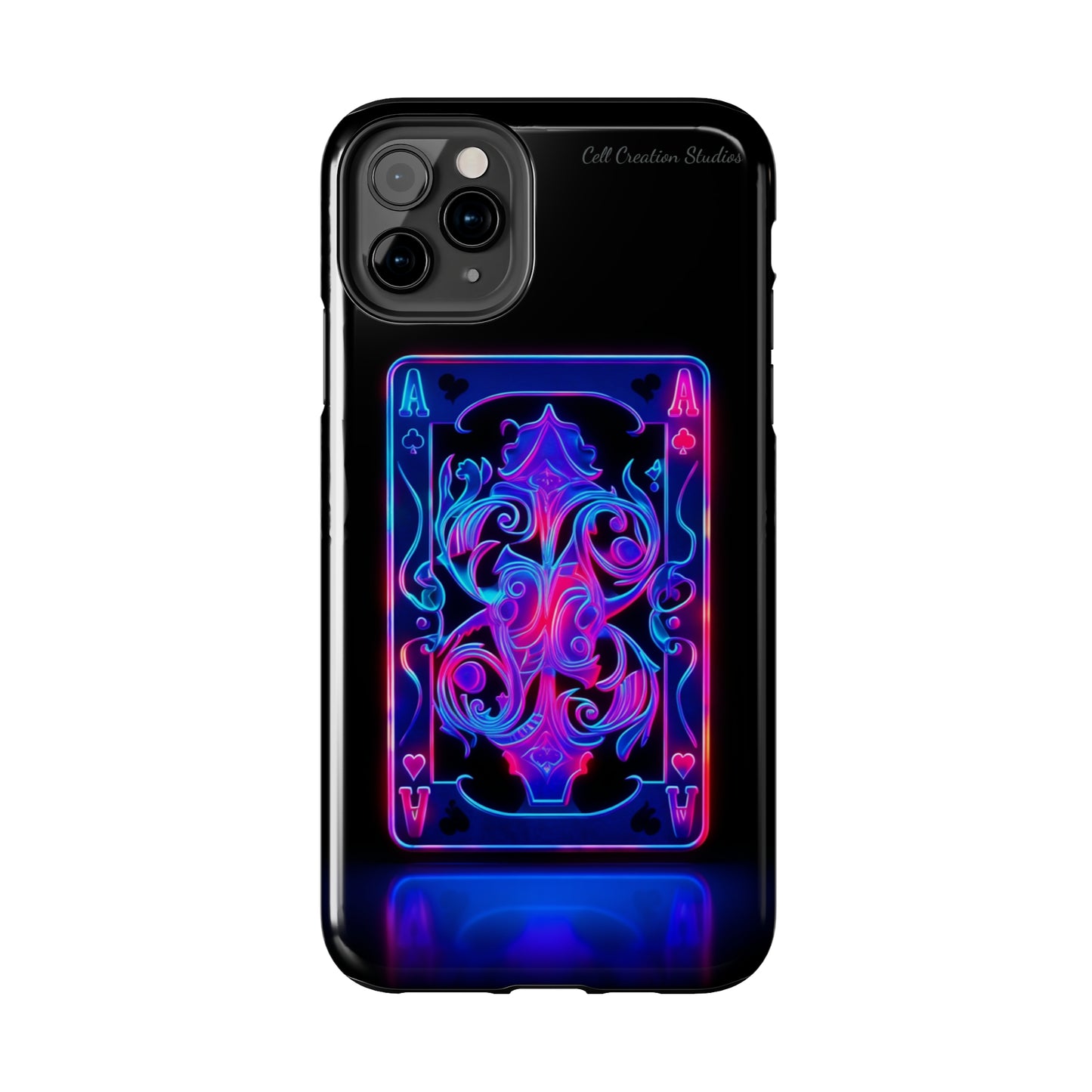 Introducing the "Neon Ace of Hearts" Cell Phone Case – Elevate Your Style with a Dazzling Card -Tough Phone Cases