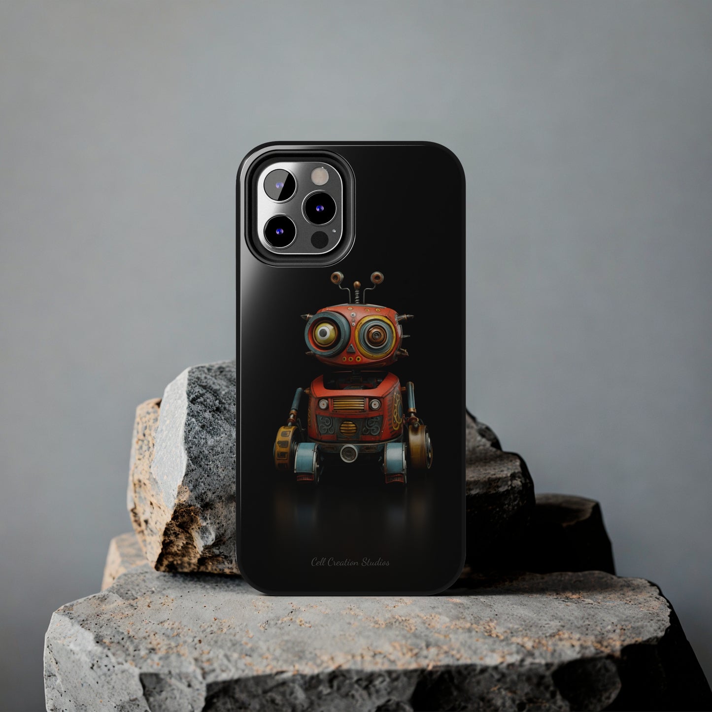 Introducing the "Toy Robot Delight" Cell Phone Case – Embrace Nostalgia with a Playful Robotic Companion! -Tough Phone Cases