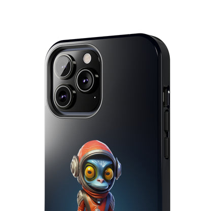 The "AstroGuard" Animated Blue Alien Astronaut Phone Case -Tough Phone Cases