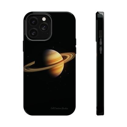 Introducing the "Saturn's Elegance" Cell Phone Case – A Cosmic Masterpiece -MagSafe Tough Cases