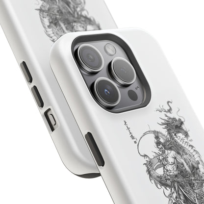 "Samurai and Dragon Sketch" -MagSafe Tough iPhone Cases