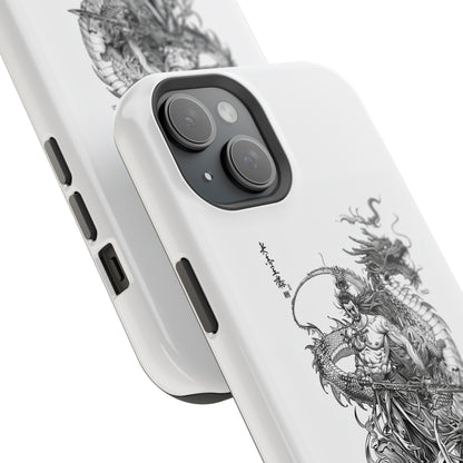 "Samurai and Dragon Sketch" -MagSafe Tough iPhone Cases