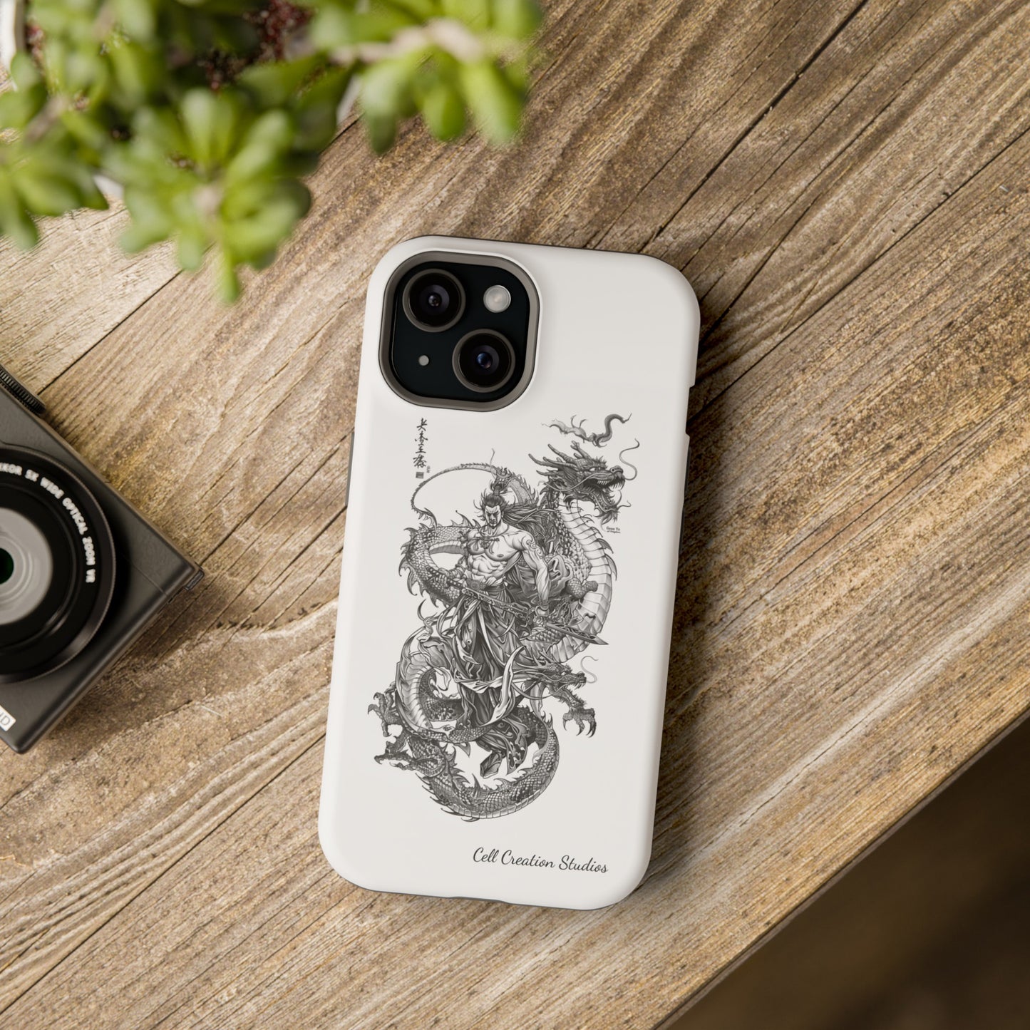 "Samurai and Dragon Sketch" -MagSafe Tough iPhone Cases