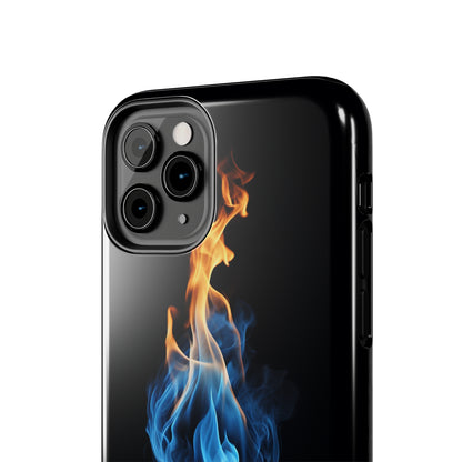 "Elegant Blue and Orange Flame" Phone Case: Ignite Your Style -Tough Phone Cases