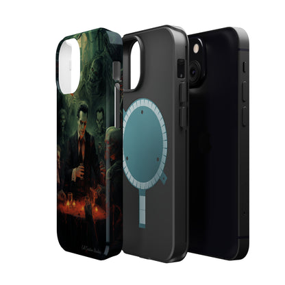 Introducing the "Dracula's Halloween Soiree" Cell Phone Case – Join the Spooky Gathering -MagSafe Tough Cases