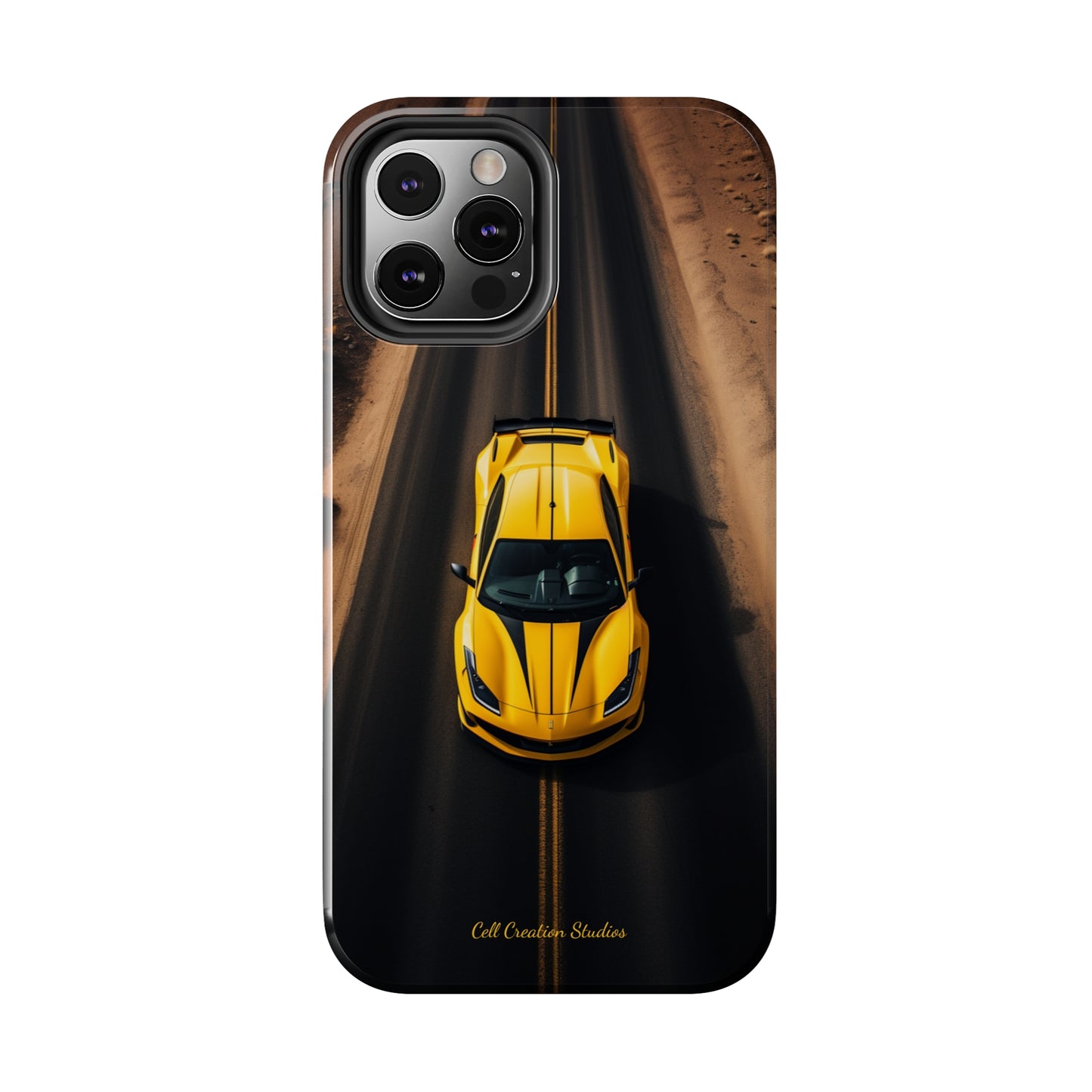 Introducing the "Desert Speedster" Cell Phone Case – Feel the Thrill of a Ferrari Racing through the Desert! -Tough Phone Cases