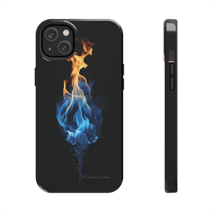 "Elegant Blue and Orange Flame" Phone Case: Ignite Your Style -Tough Phone Cases