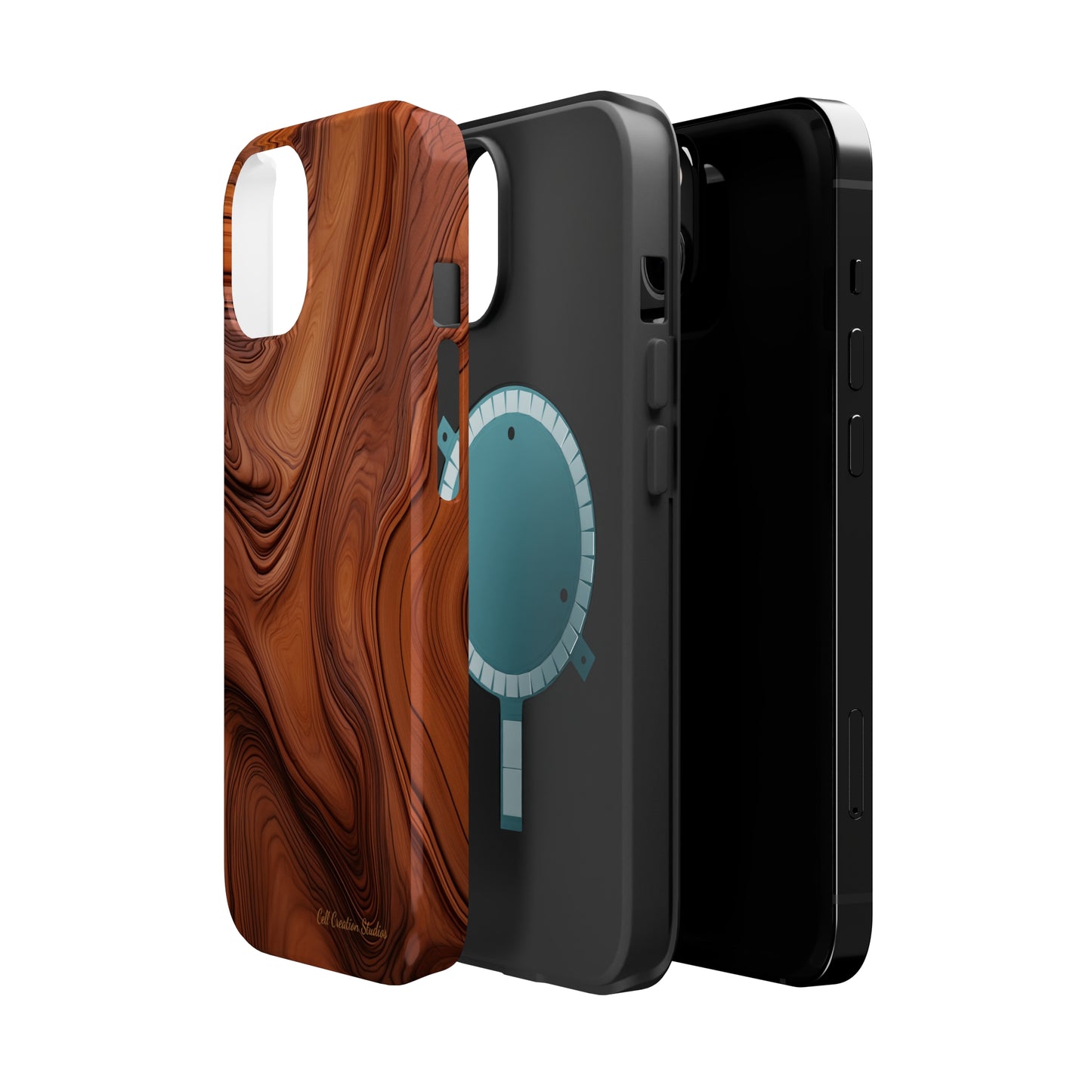 The "Natural Elegance" Wood Pattern Phone Case -MagSafe Tough Cases